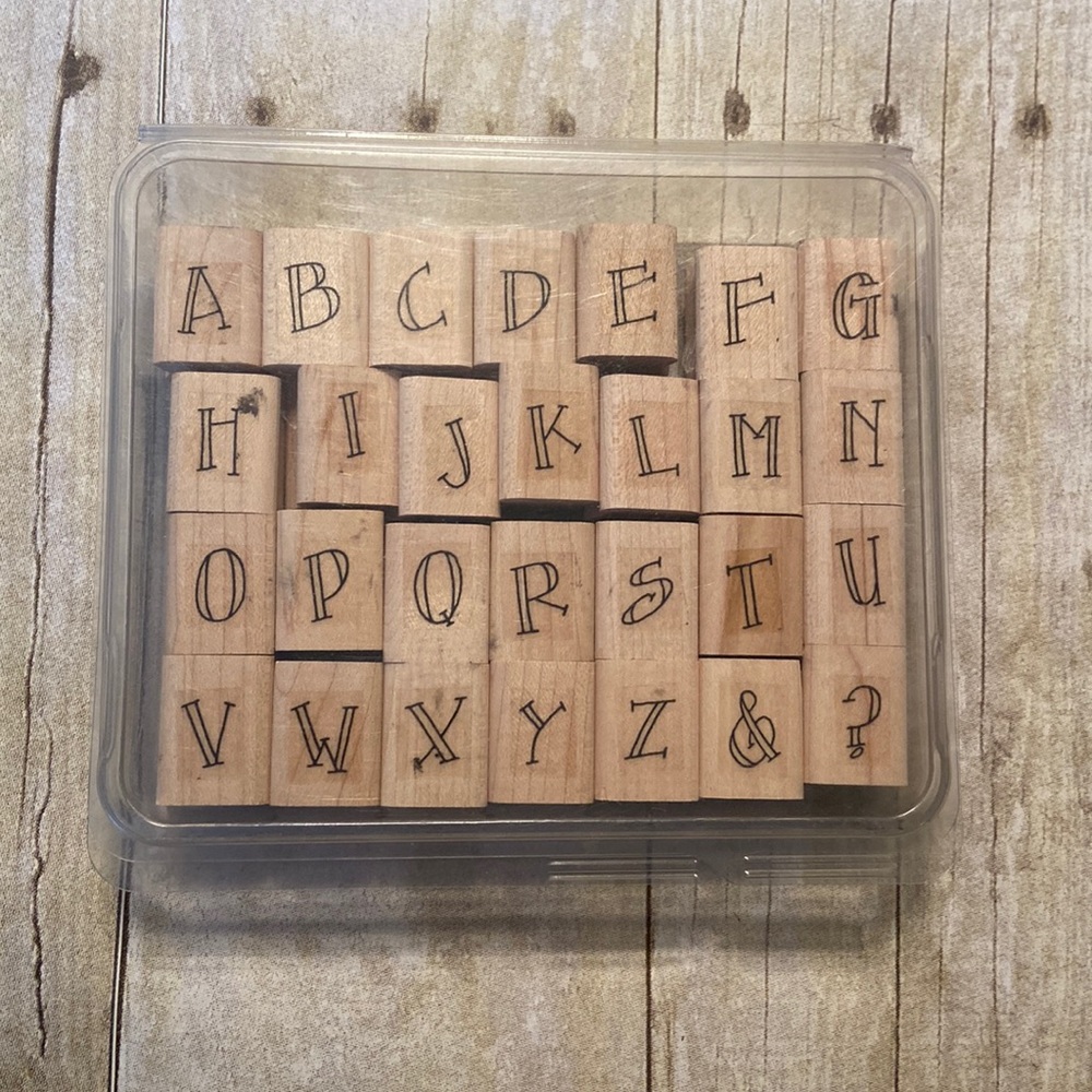 StampinUp wood block alphabet stamp set retired
